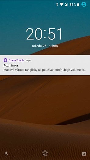 Flow podporuje notifikace