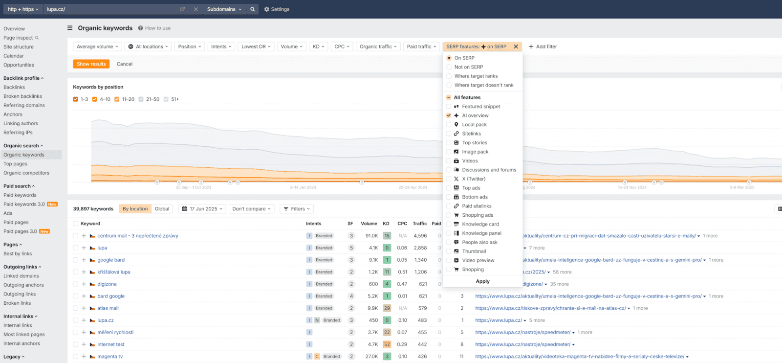 Vyhledavani - Google - AI Overviews - SEO