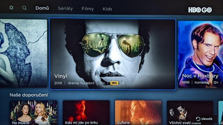 Domovská obrazovka HBO Go