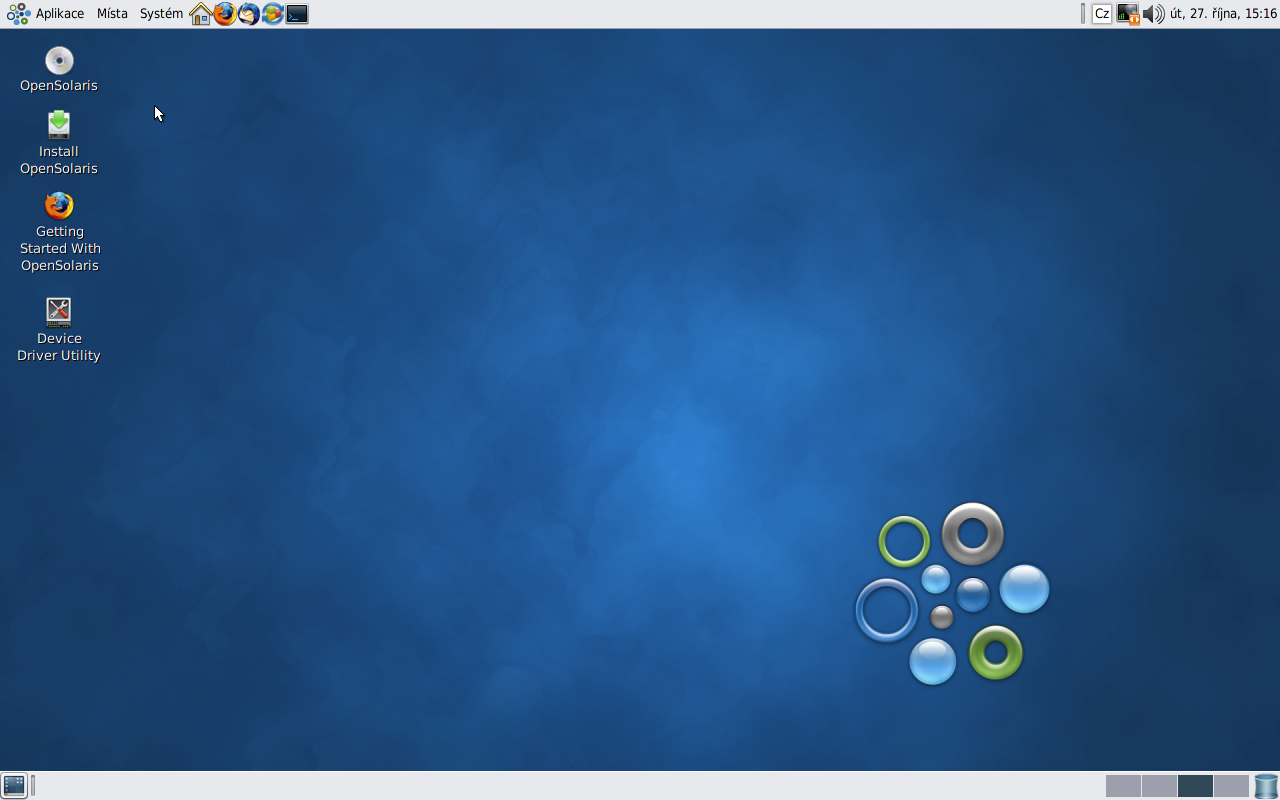 <p>Vzhledově se OpenSolaris příliš neodlišuje od známých linuxových distribucí</p>