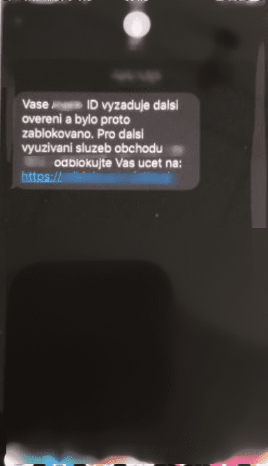 Případ phishingu zaznamenaný českou policií