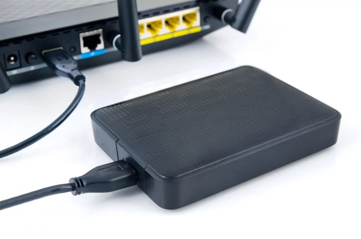 Externí disk připojený k routeru