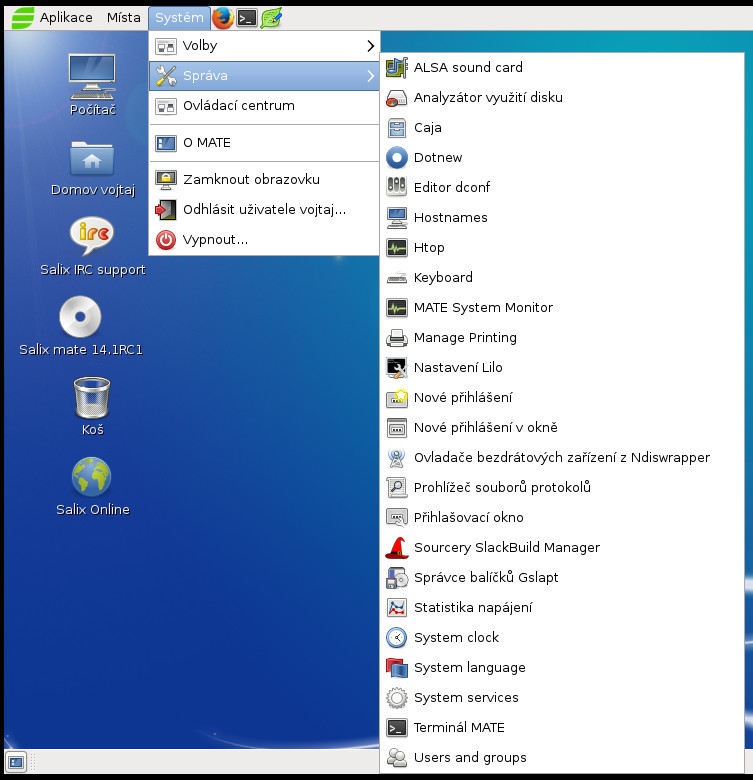 Salix: výchozí uživatelské aplikace