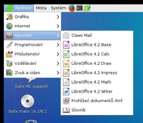 Salix: výchozí uživatelské aplikace