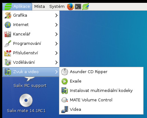 Salix: výchozí uživatelské aplikace
