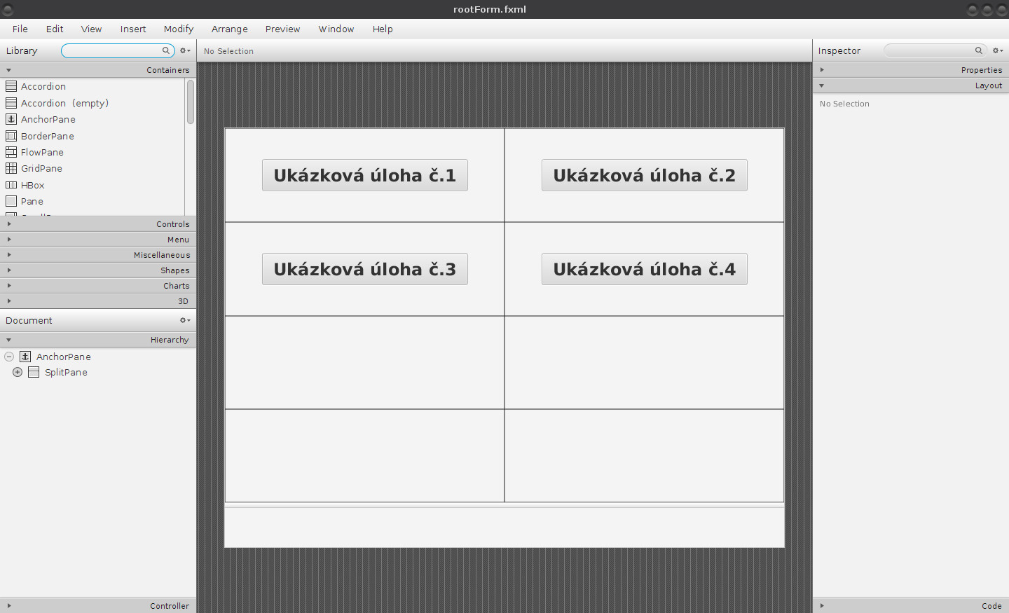 Umístění a nastavení tlačítek