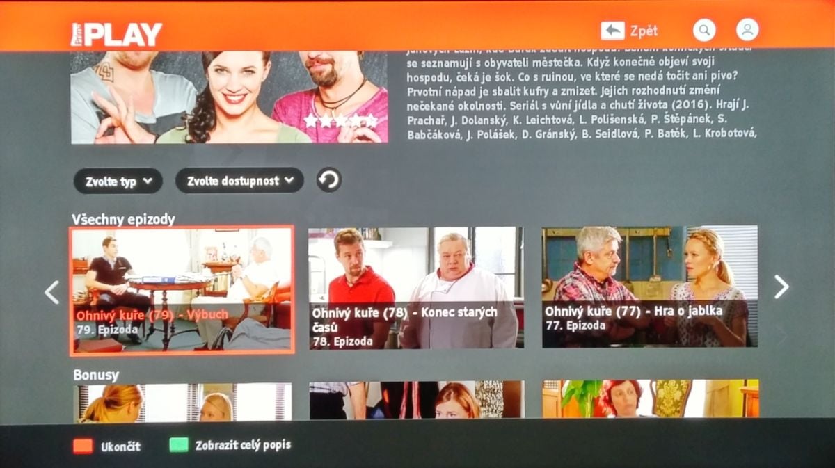 Spuštění pořadu.