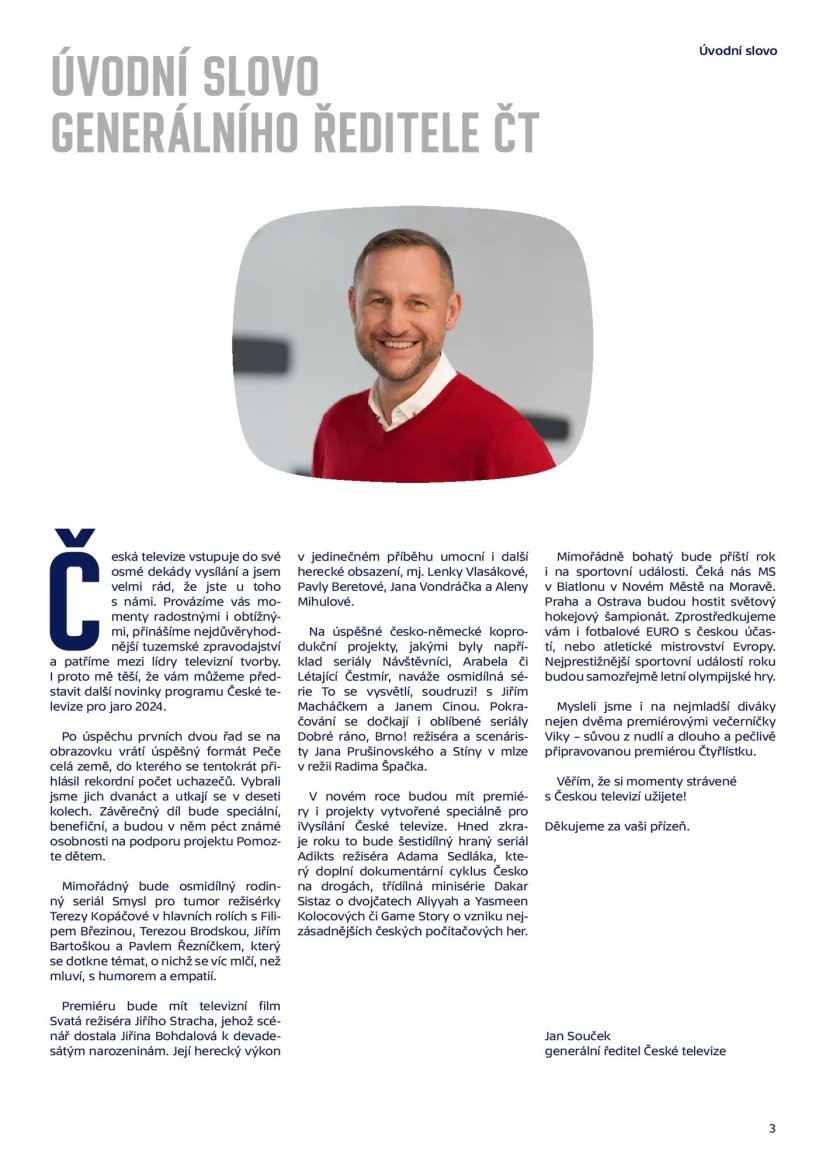 Česká televize - Jarní program 2024