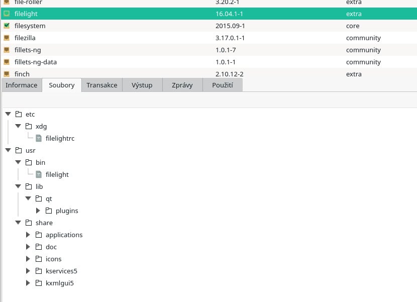 Octopi, správce balíčků, Manjaro specifické balíčky
