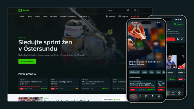 Sportovní kanál České televize má nový web a mobilní aplikaci