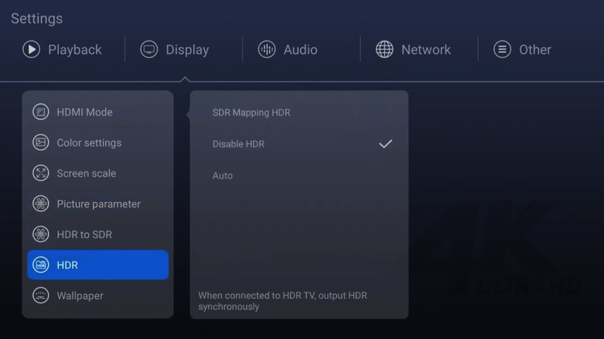 Zidoo Z1000 - nastavení přehrávání, obrazu a zvuku