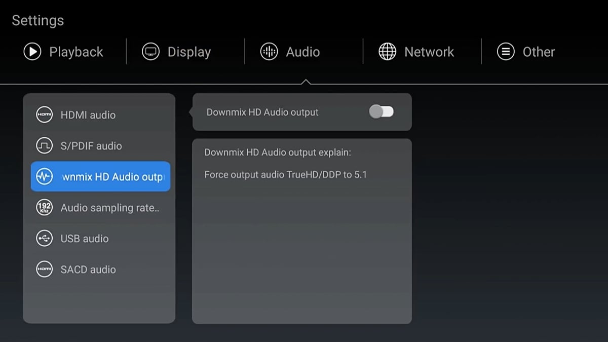 Zidoo Z1000 - nastavení přehrávání, obrazu a zvuku
