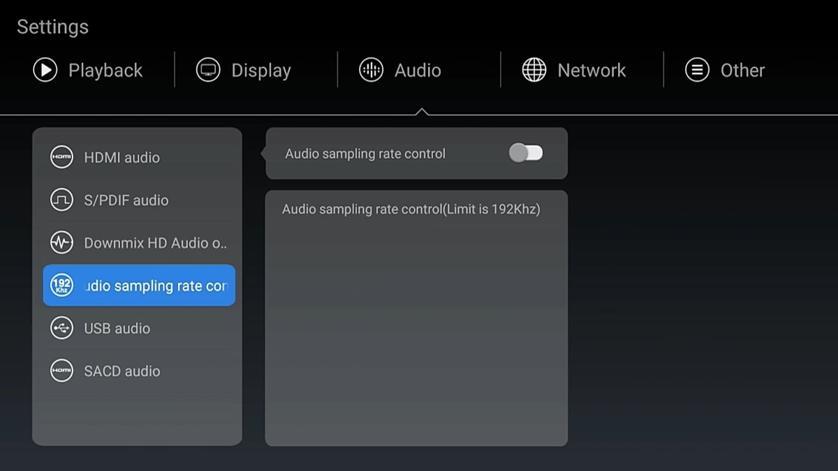 Zidoo Z1000 - nastavení přehrávání, obrazu a zvuku