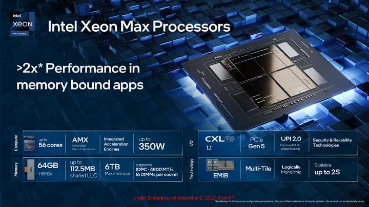 Prezentace procesorů Intel Xeon Max 01