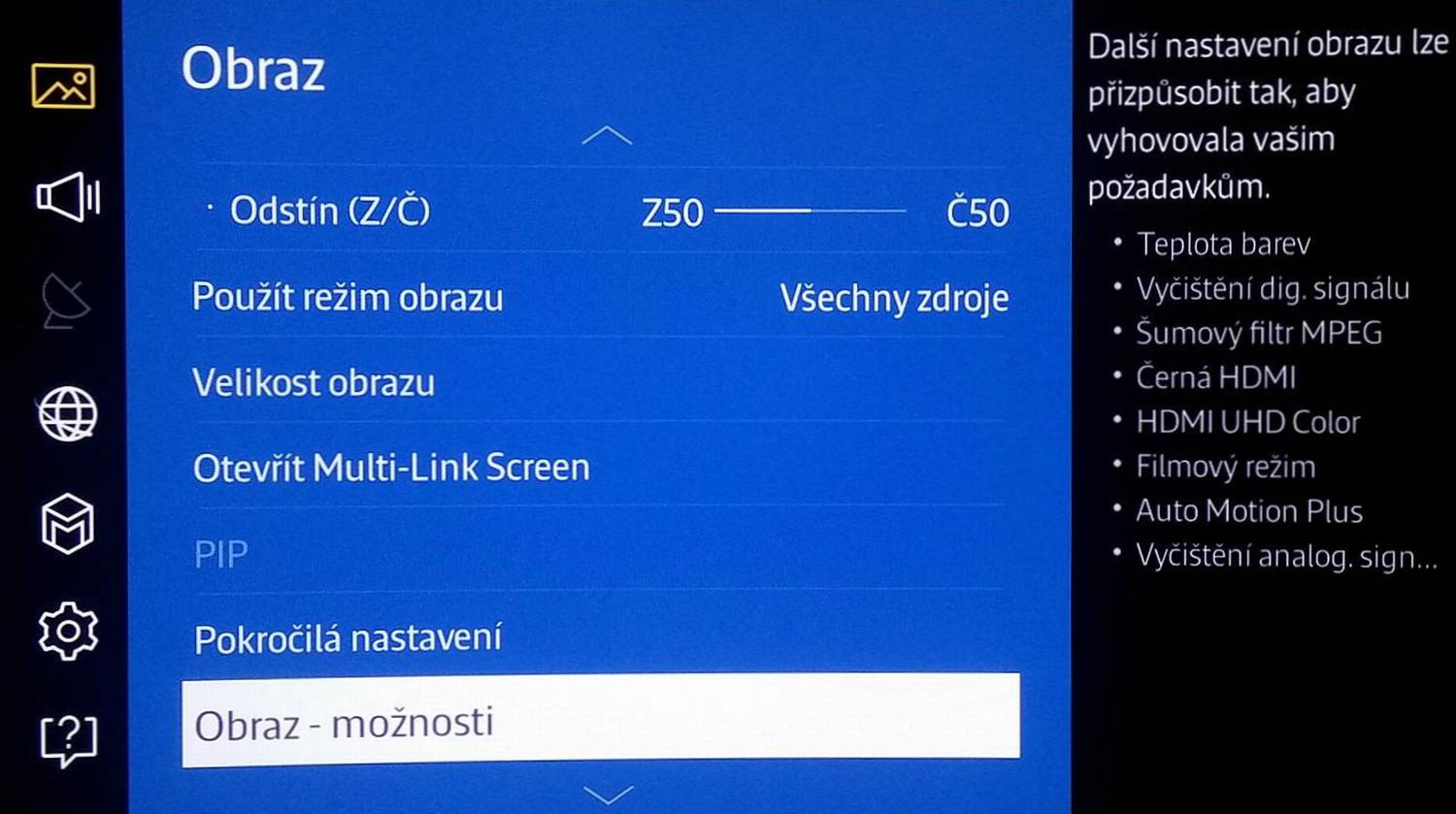 Nastavení obrazu a zvuku