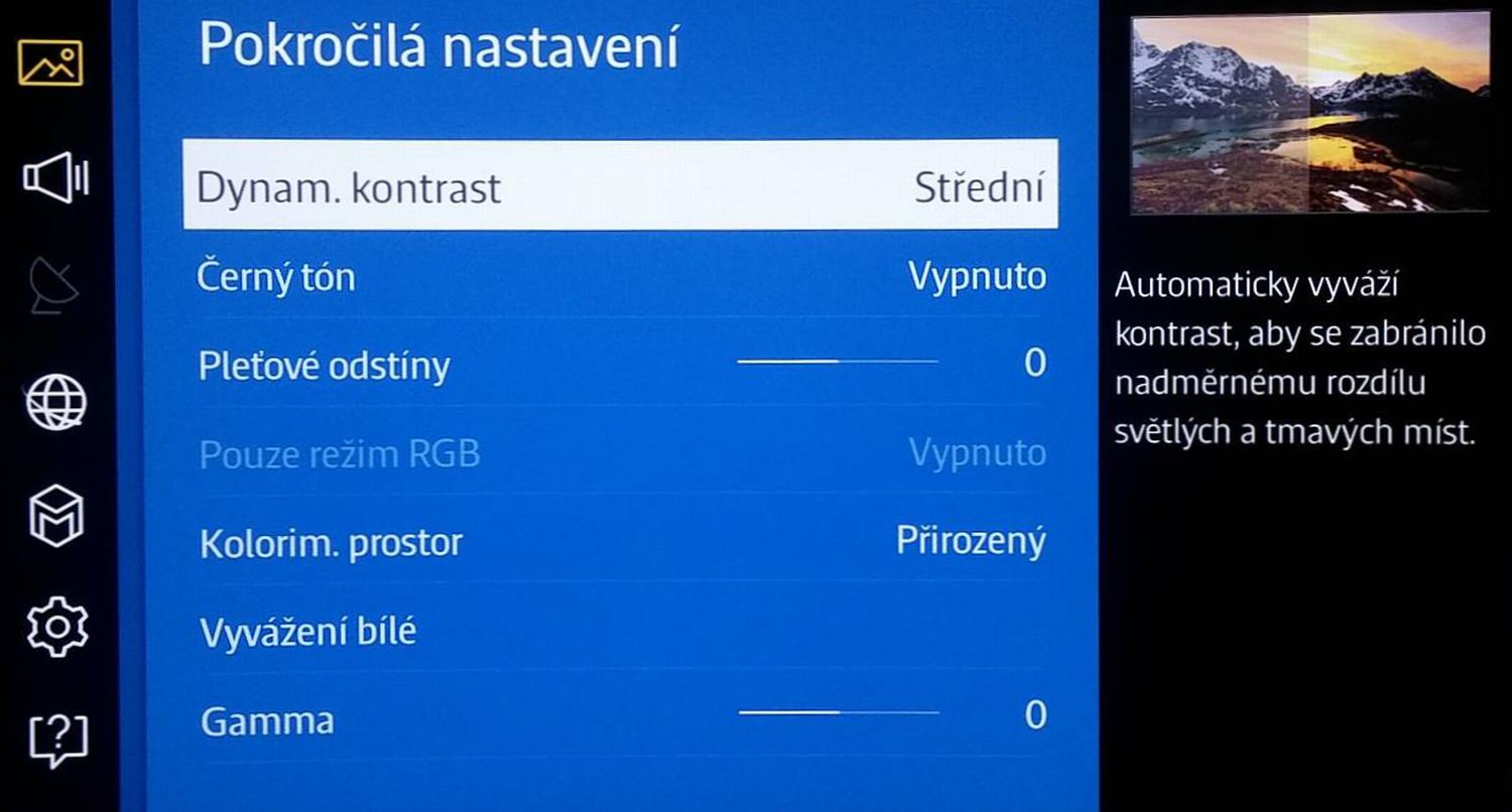 Nastavení obrazu a zvuku