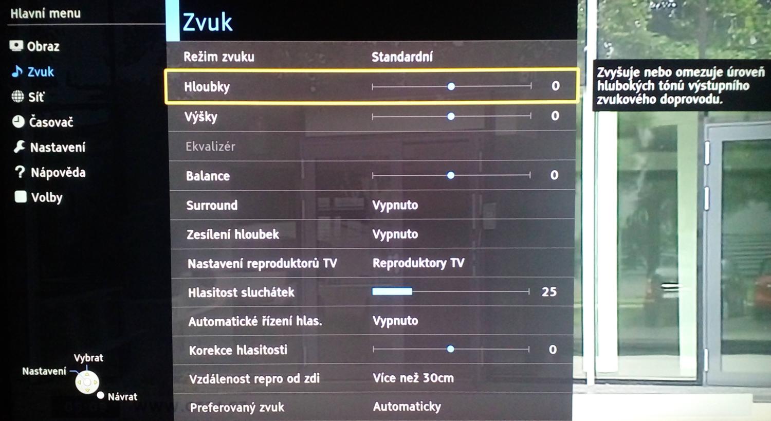 Nastavení obrazu a zvuku