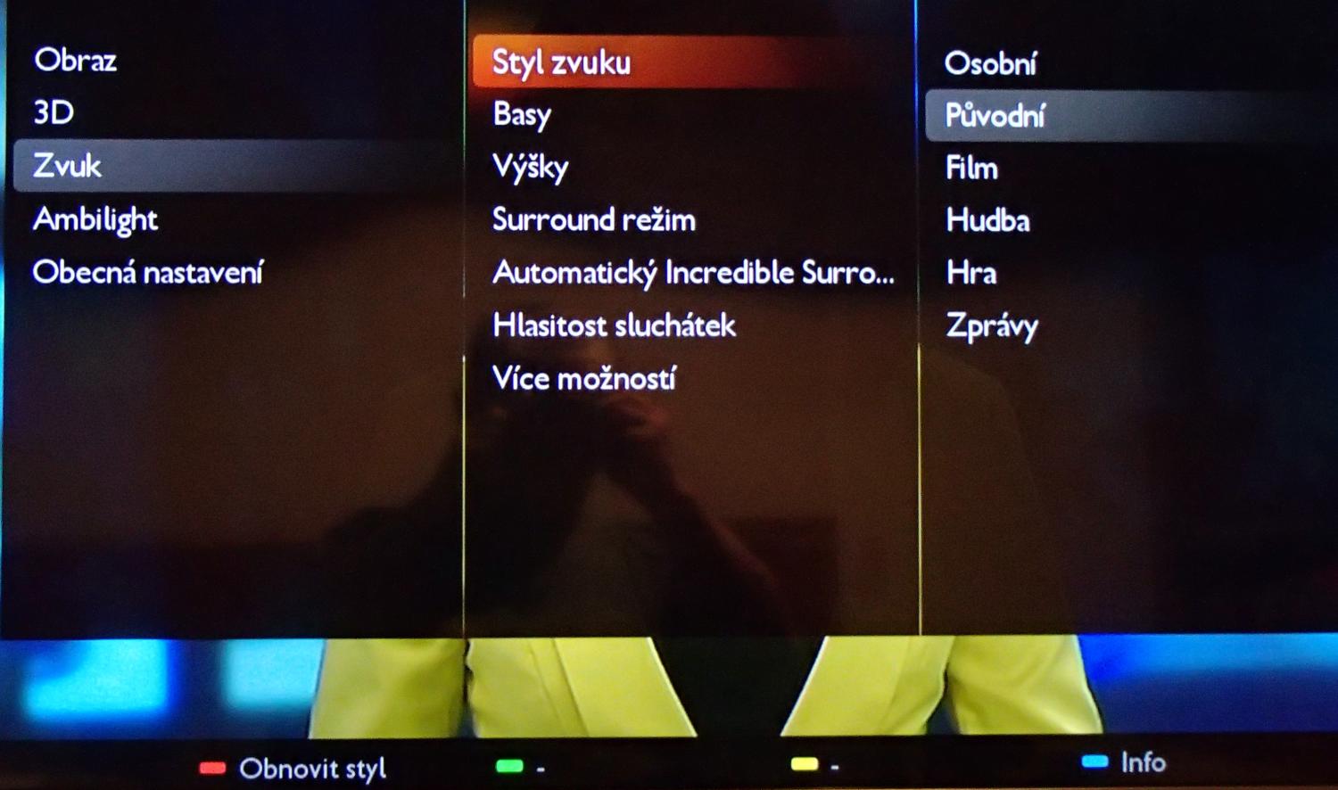 Nastavení obrazu a zvuku