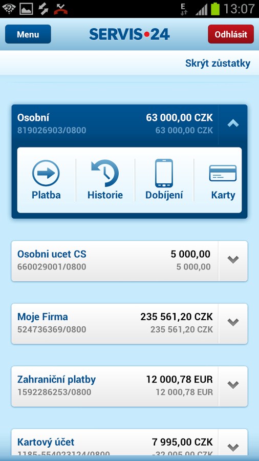 Mobilní bankovnictví České spořitelny