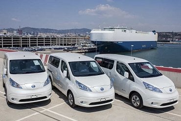 NDS (Nissan Distribution Service en el puerto de Barcelona) e-NV200 equipada con la batería mejorada de 40kWh