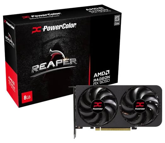 Radeon RX 9050 Reaper od PowerColoru. Karta má 8GB paměť