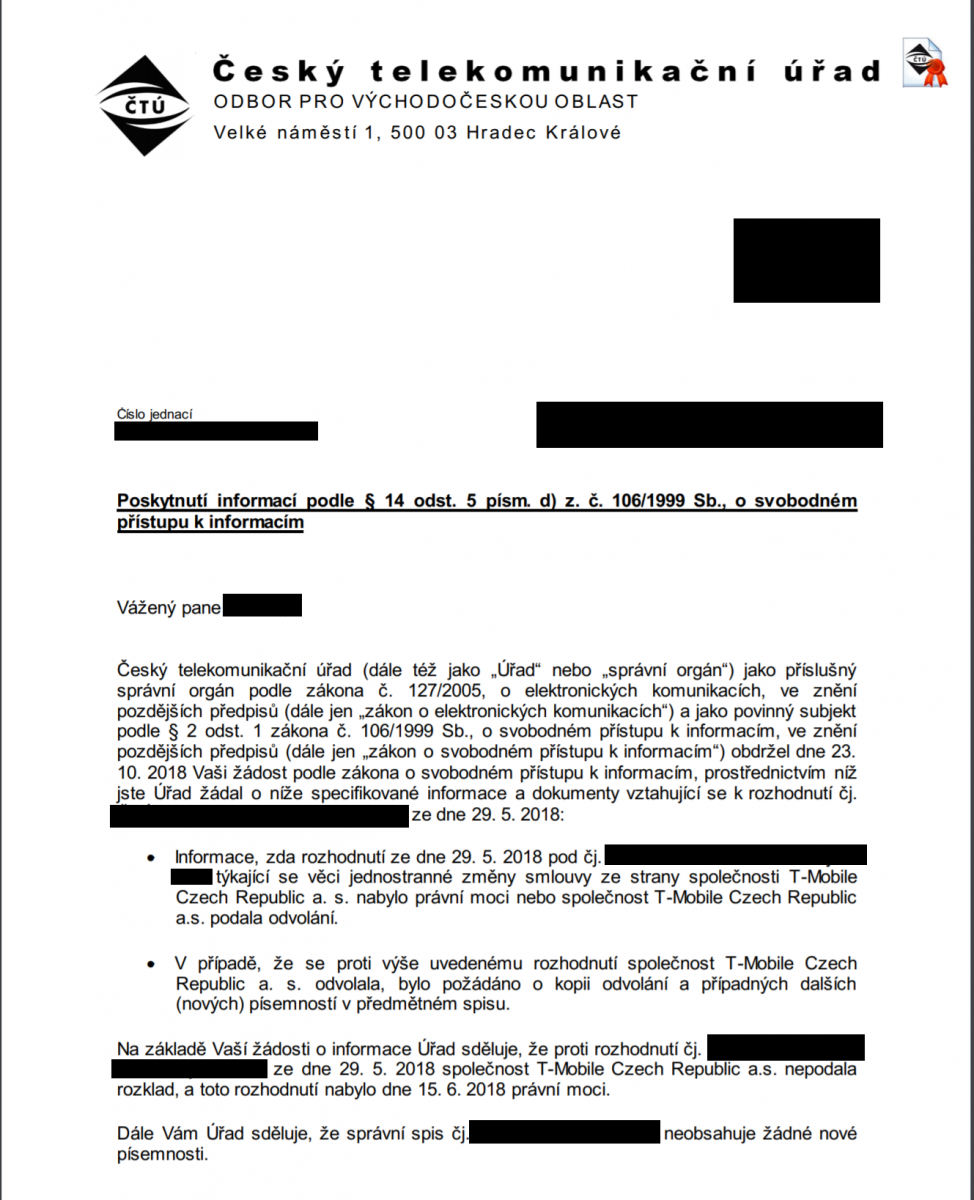 Spor předplatitele T-Mobile o neoznámeném vyřazení kanálu VH1