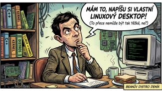 AI generovaný linuxový desktop