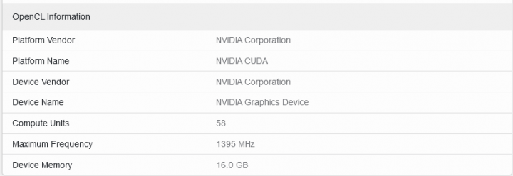 Nvidia GeForce RTX 3080 Ti pro notebooky v Geekbench specifikace