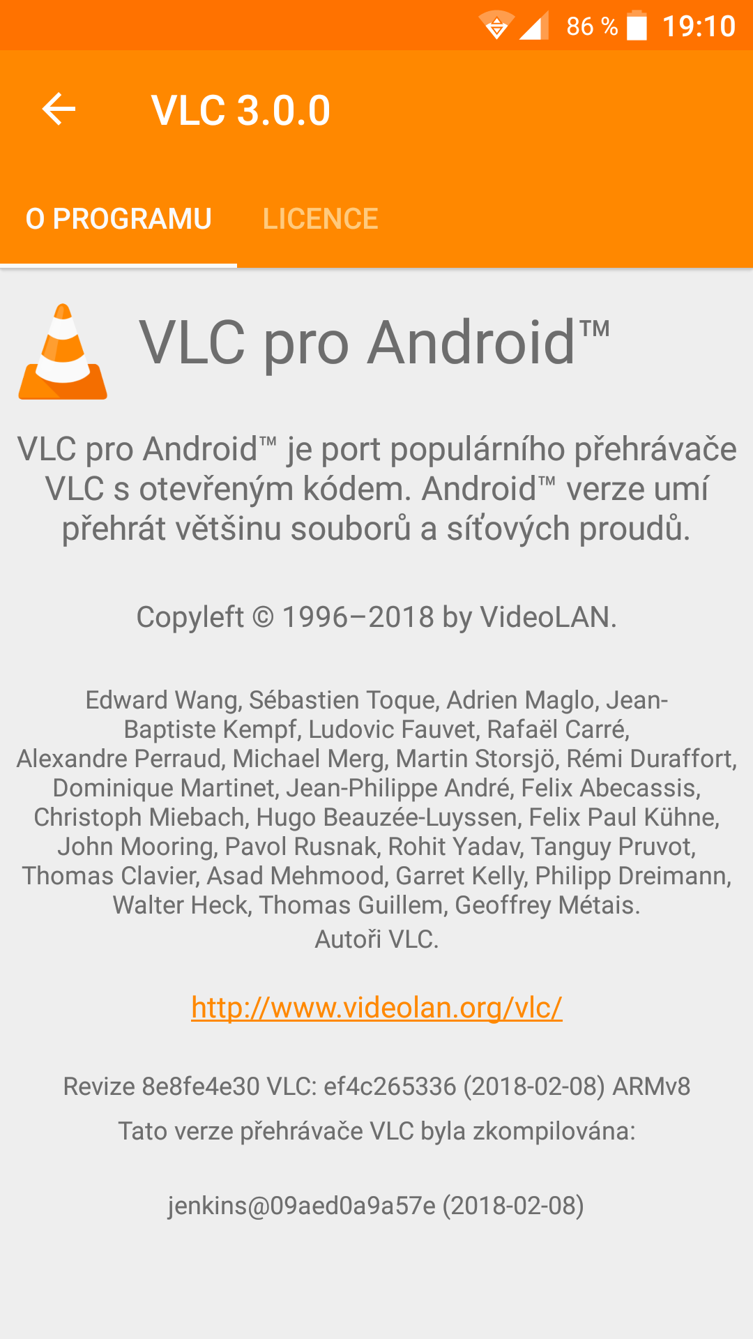 VLC 3.0.0 pro Android na Kodak Ektra