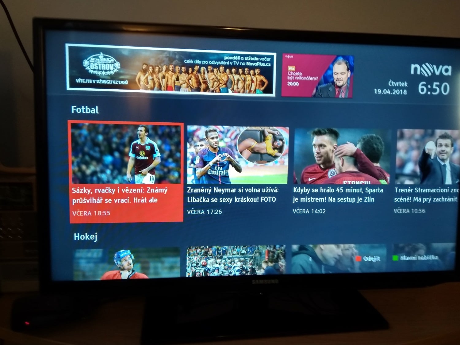HbbTV Nova - EPG, Sport