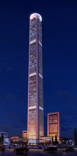 Mrakodrap Goldin Finance 117, vizualizace studia P&T Group