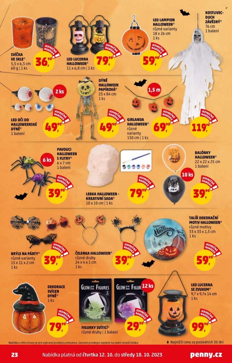 Halloweenská a podzimní nabídka v letácích obchodů