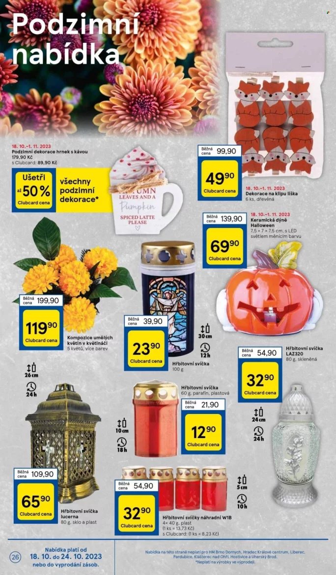 Halloweenská a podzimní nabídka v letácích obchodů