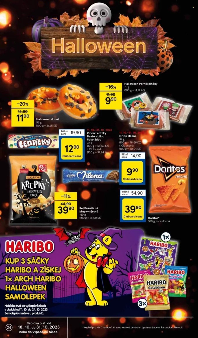 Halloweenská a podzimní nabídka v letácích obchodů