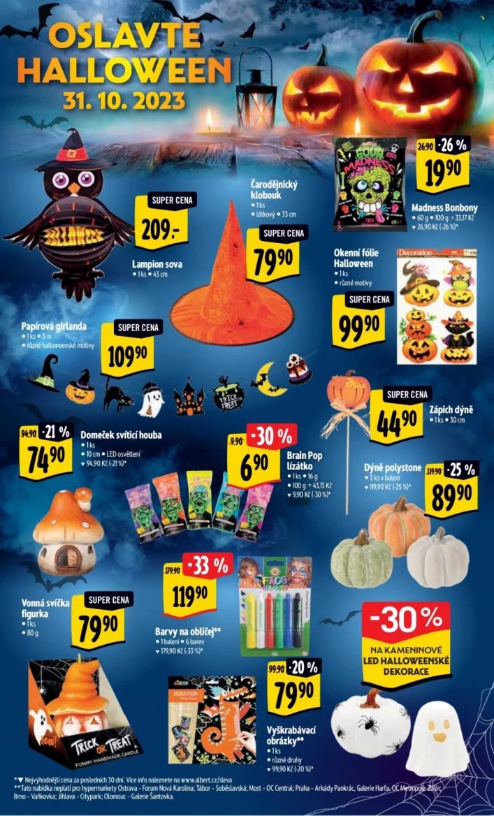 Halloweenská a podzimní nabídka v letácích obchodů