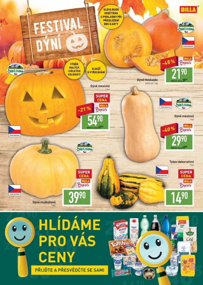 Halloweenská a podzimní nabídka v letácích obchodů