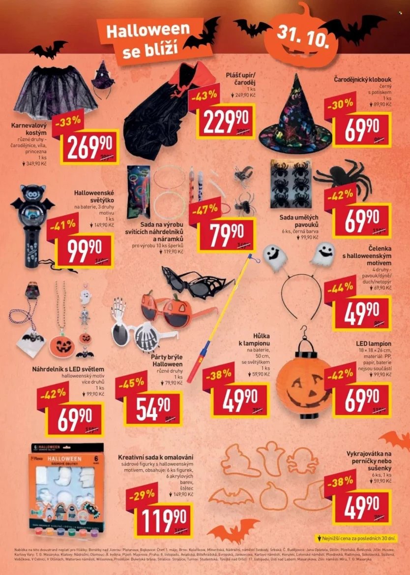 Halloweenská a podzimní nabídka v letácích obchodů