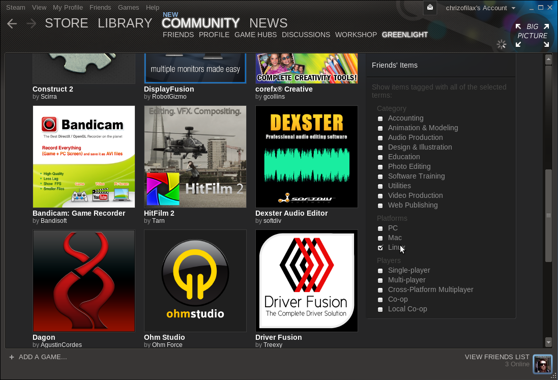 Žádná software pro Linux si zatím na Steamu nekoupíte.