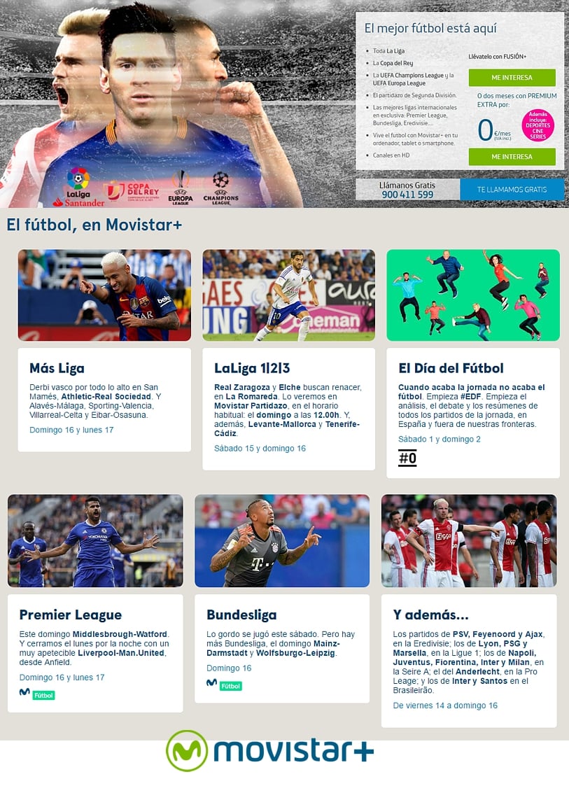Movistar - programová nabídka (fotbal)