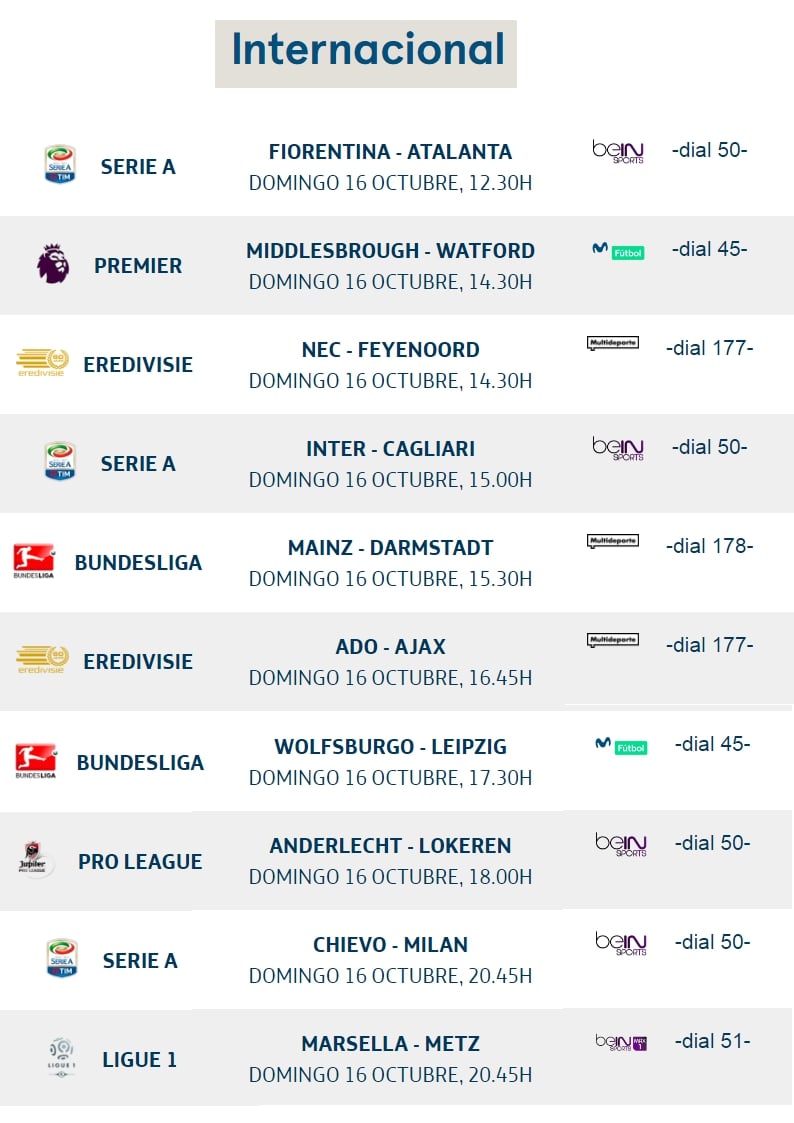 Movistar - programová nabídka (fotbal)