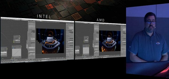 Demo na Computexu 2018: Vzorek Threadripperu s 24 jádry je v Blenderu zhruba o 30 % rychlejší než Intel Core i9-7980XE