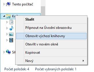 Úklid v nastavení knihoven je velmi jednoduchý. Pozor na to, že Windows se vás nebudou ptát, zda chcete skutečně tuto operaci provést a zrušit přidružení knihoven se složkami.