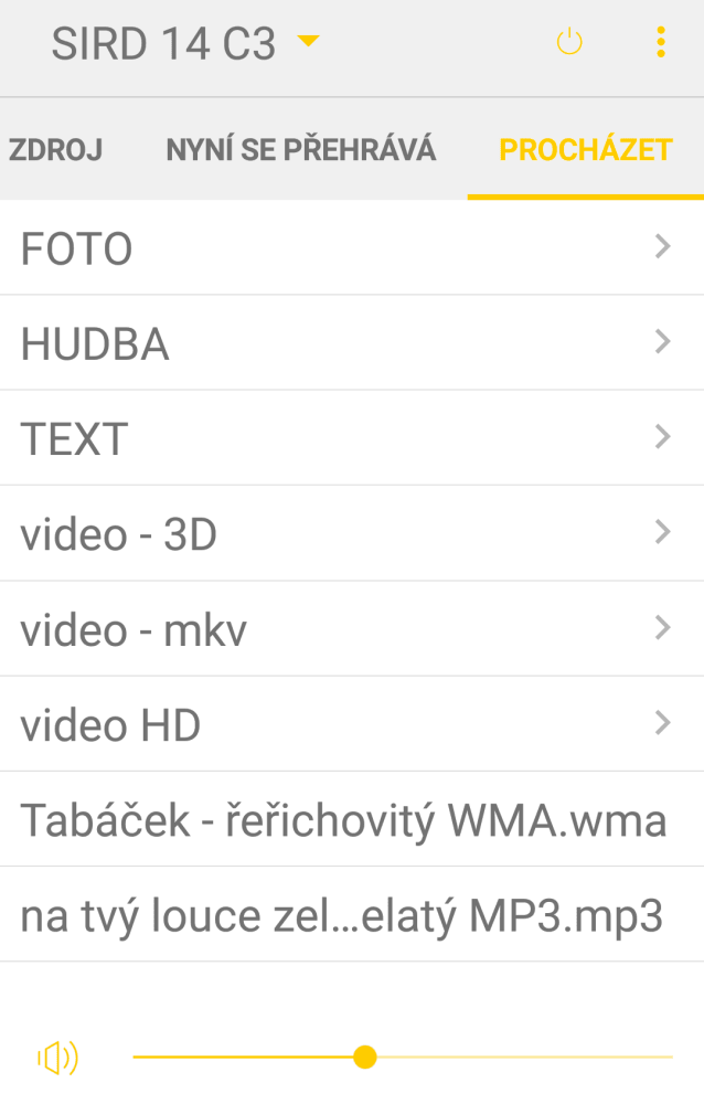Přes tzv. USB playback zase vidíte obsah zasunuté flash paměti...
