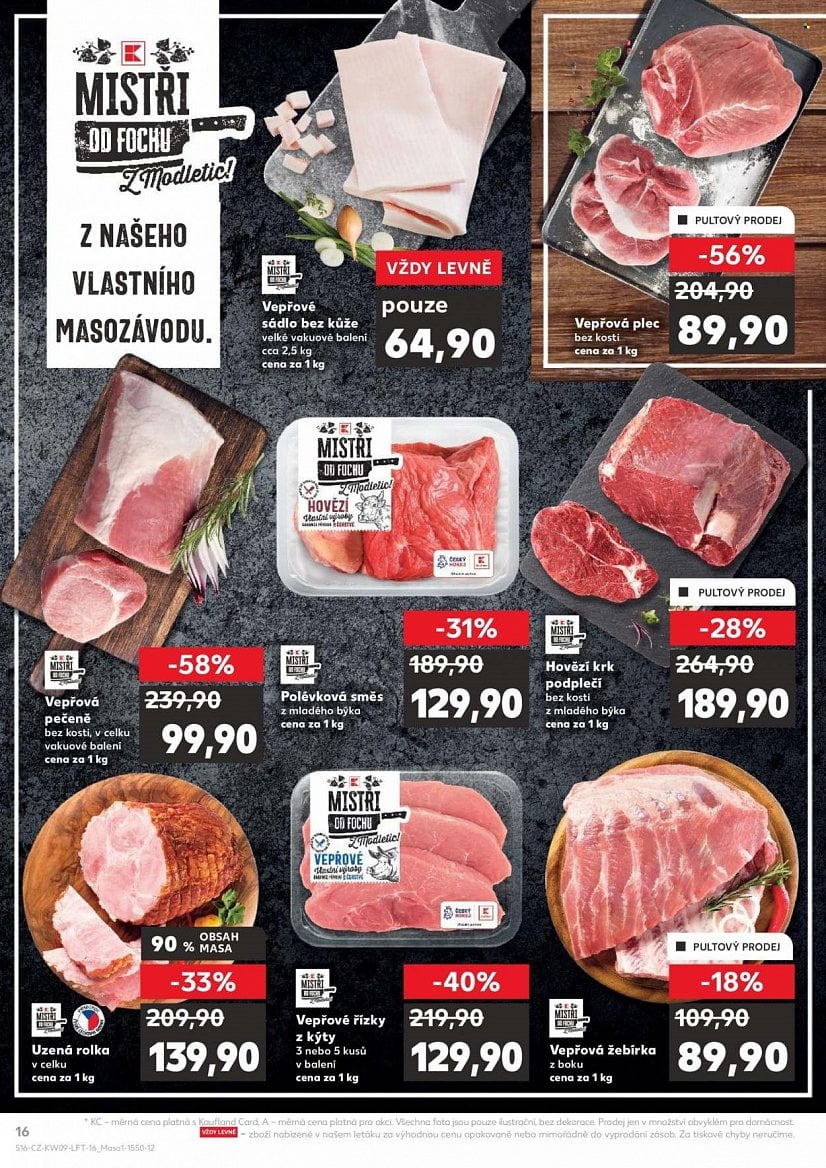 Mléčné a masové výrobky v letácích supermarketů