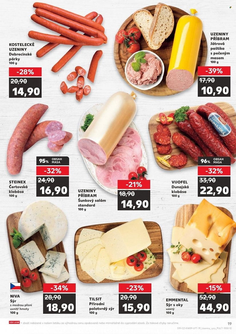 Mléčné a masové výrobky v letácích supermarketů