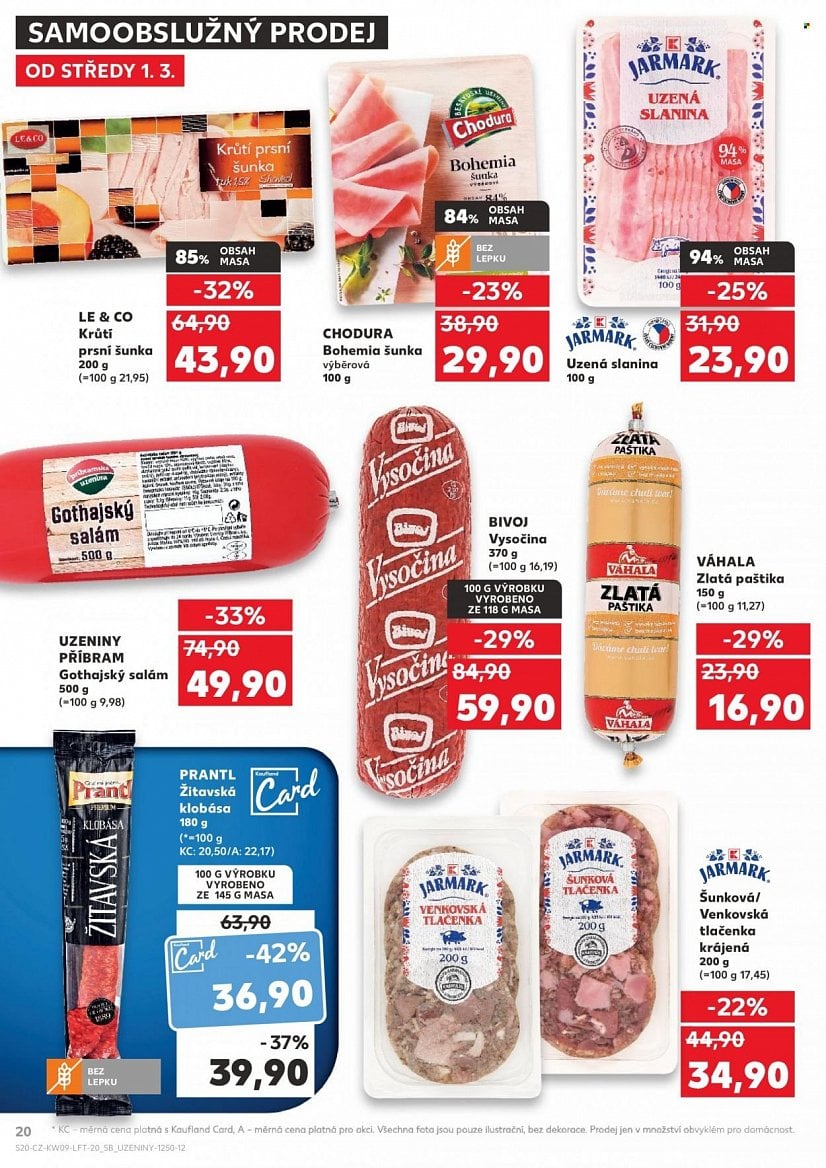 Mléčné a masové výrobky v letácích supermarketů