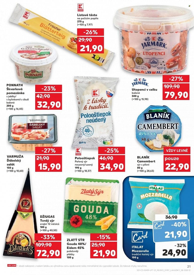 Mléčné a masové výrobky v letácích supermarketů