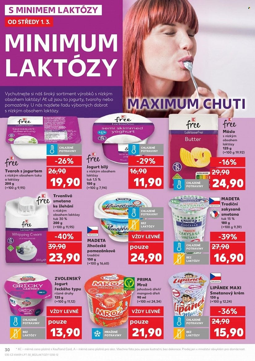 Mléčné a masové výrobky v letácích supermarketů