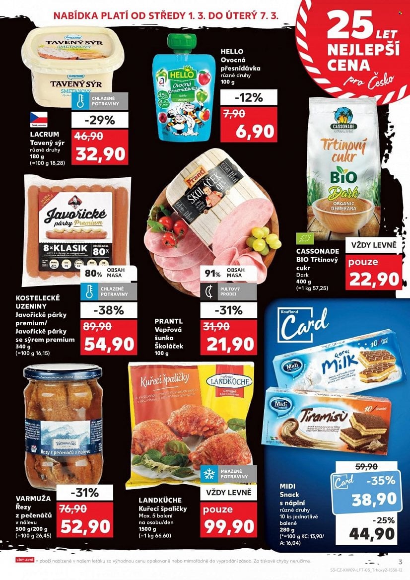 Mléčné a masové výrobky v letácích supermarketů