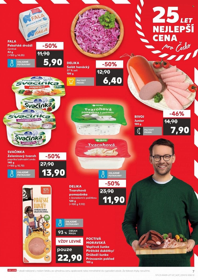 Mléčné a masové výrobky v letácích supermarketů